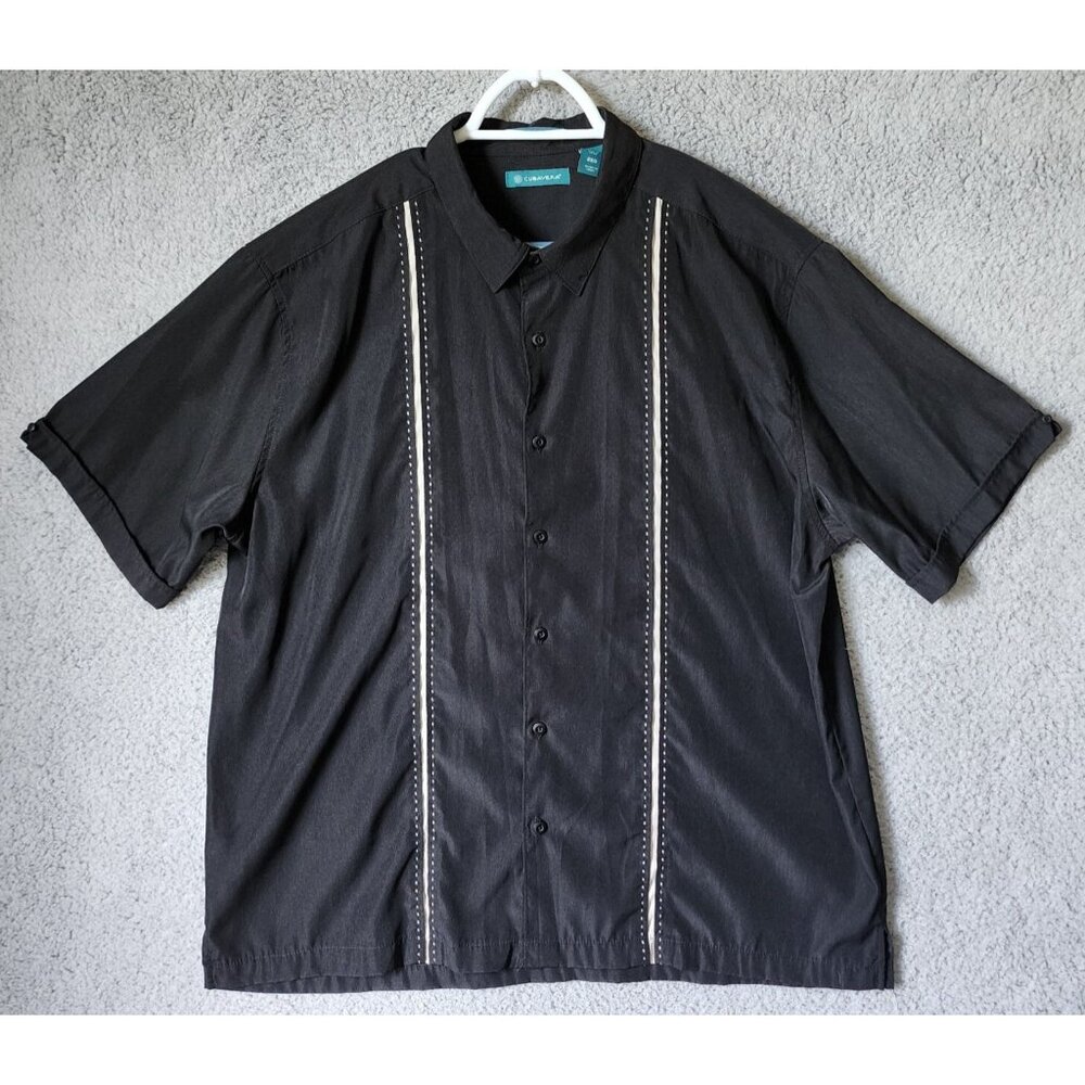 Cubavera Black Beach Camp Bowling Short‎ Sleeve Button Up Shirt Size XXL